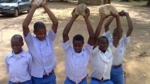 School children under punishment